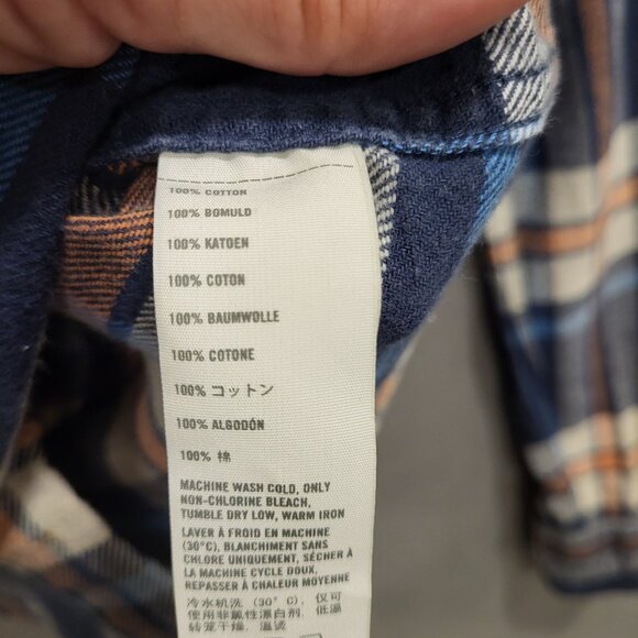 Hollister Flannel Shirt Men's Size Medium Plaid Pearl Snap Front Western - Picture 5 of 7